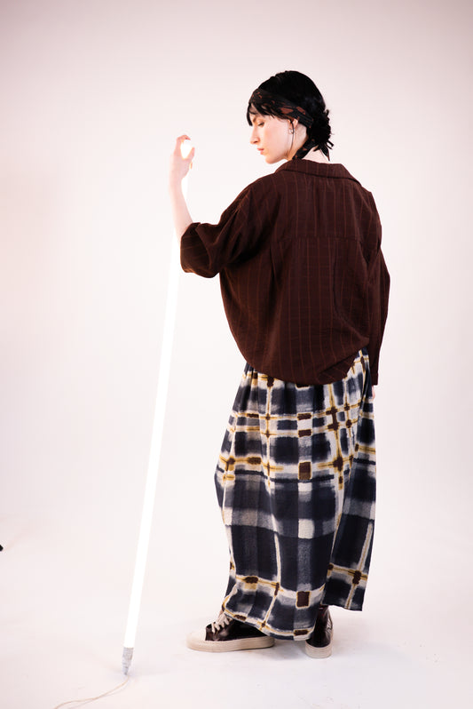 NOUS antwerp AMY SKIRT plaid print carbon