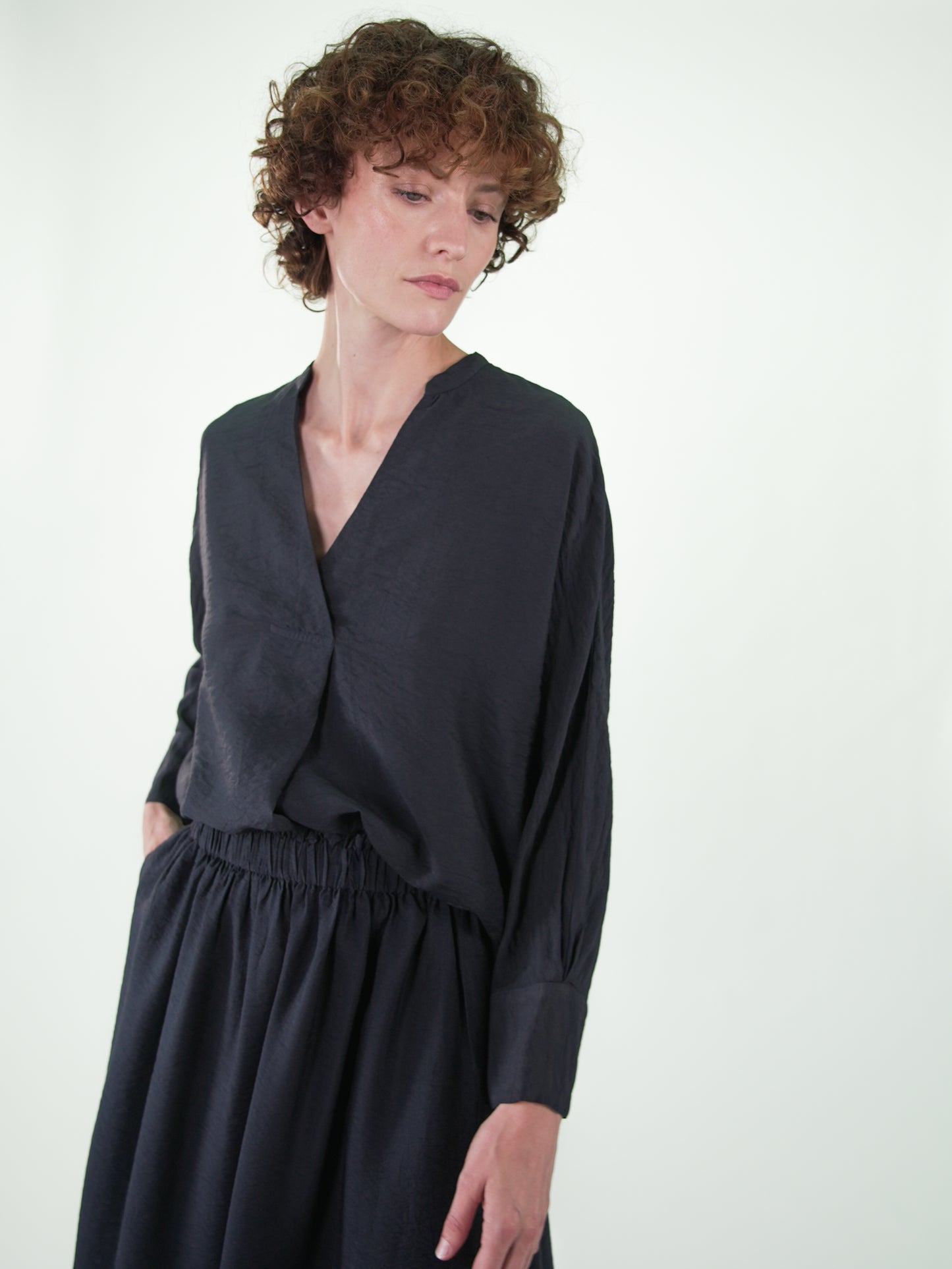 NOUS antwerp CARINA BLOUSE overdye carbon