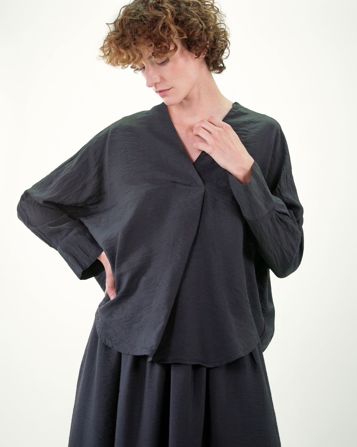 NOUS antwerp CARINA BLOUSE overdye carbon