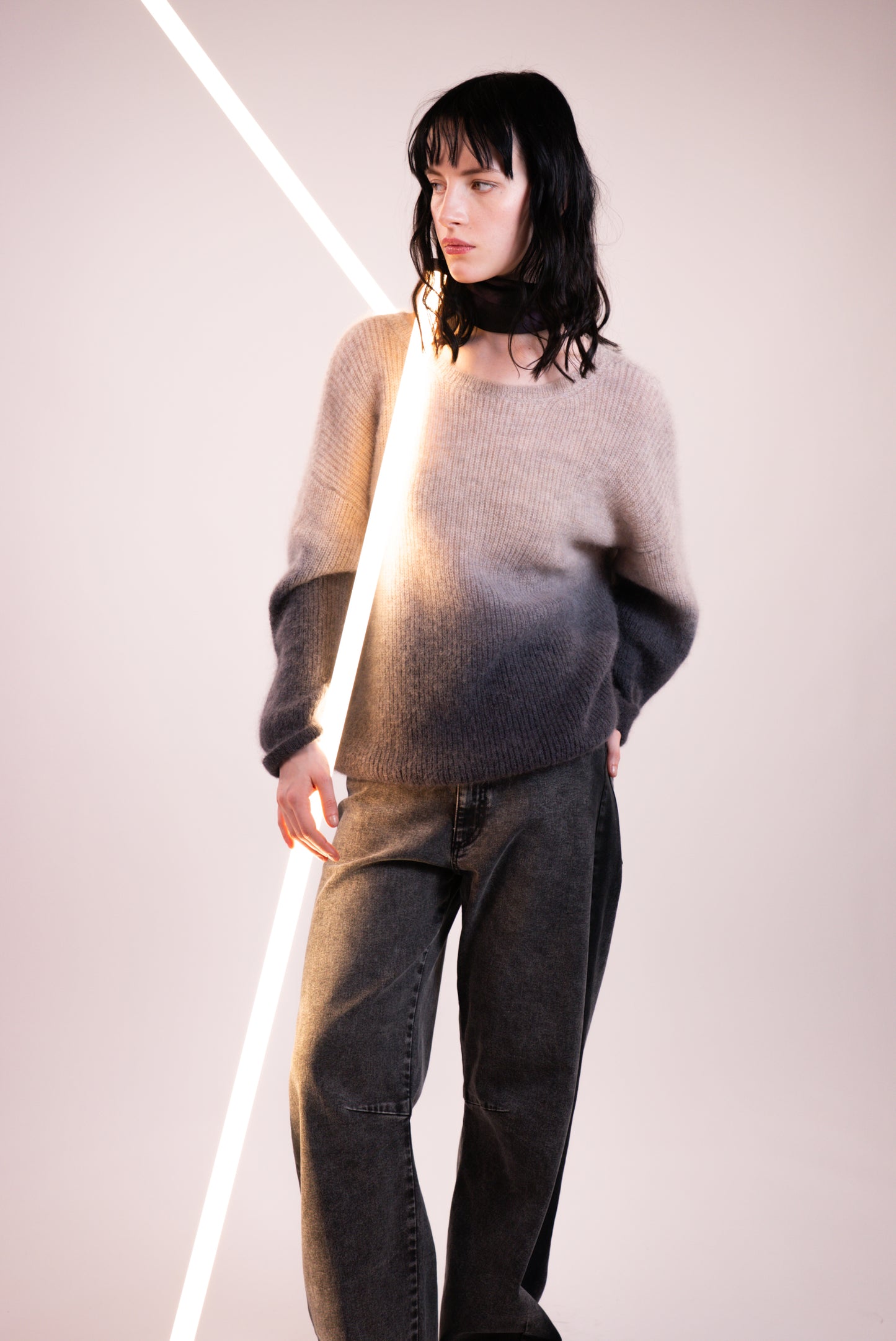 NOUS antwerp DANNY PANTS side brush blackish