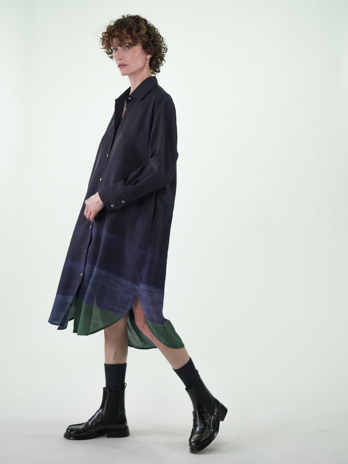 NOUS antwerp EVA DRESS placement lines carbon