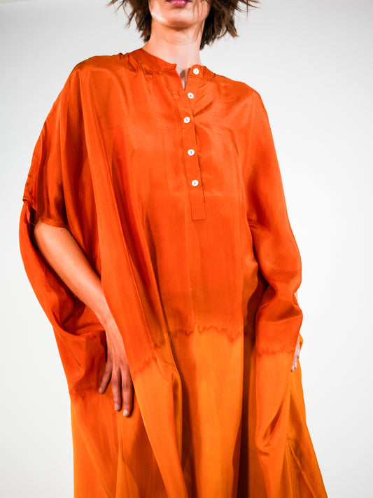 NOUS antwerp LORE silk KAFTAN degrade terra