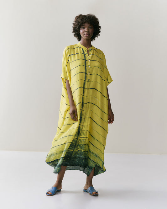 NOUS antwerp LORE silk KAFTAN ladder sun
