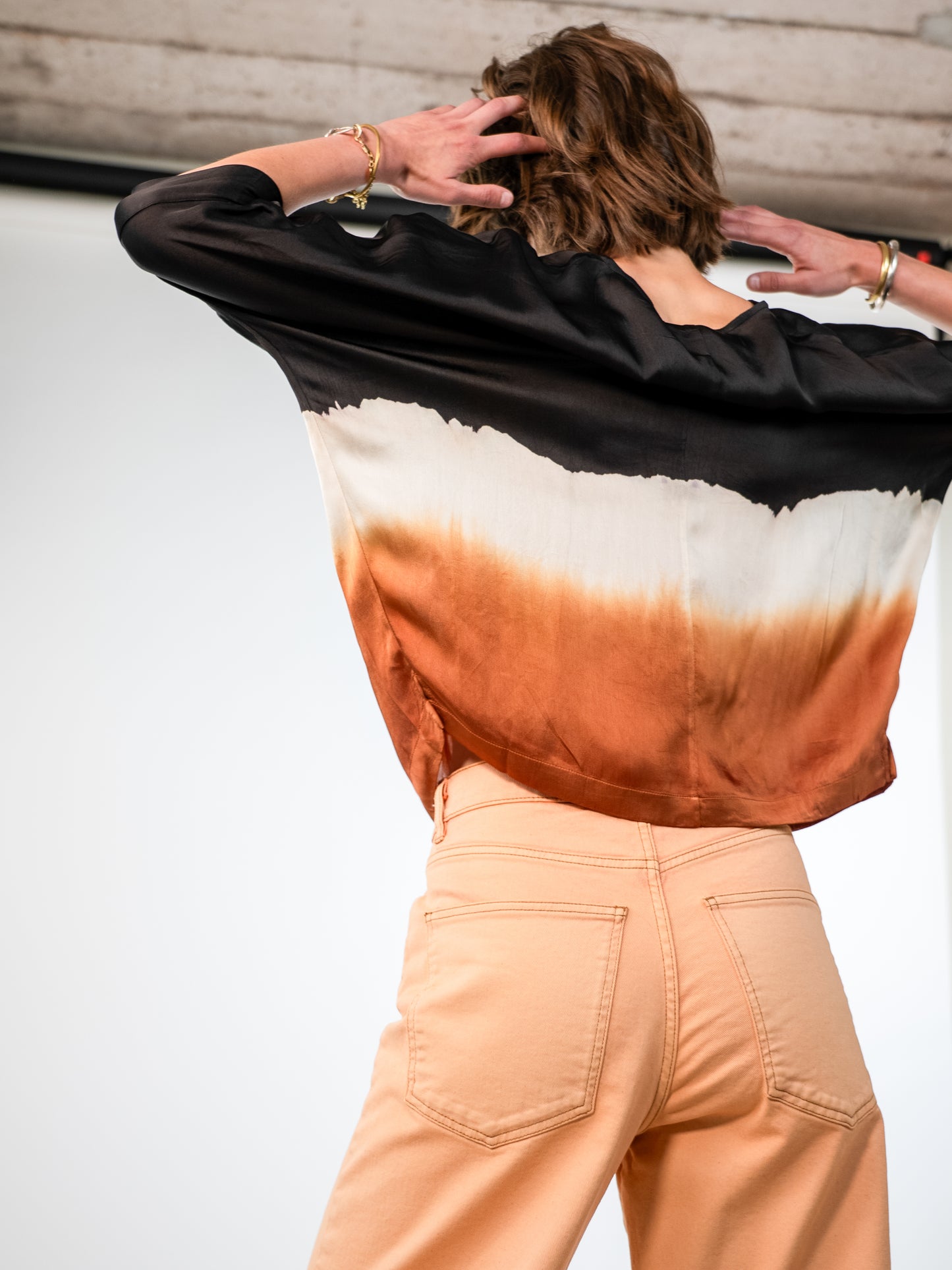 NOUS antwerp LUCIL viscose satin BLOUSE sunset blackish