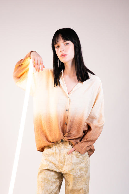 NOUS antwerp MEGHAN BLOUSE ombre antique white