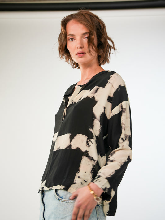 NOUS antwerp ABBIE BLOUSE blocks ecru