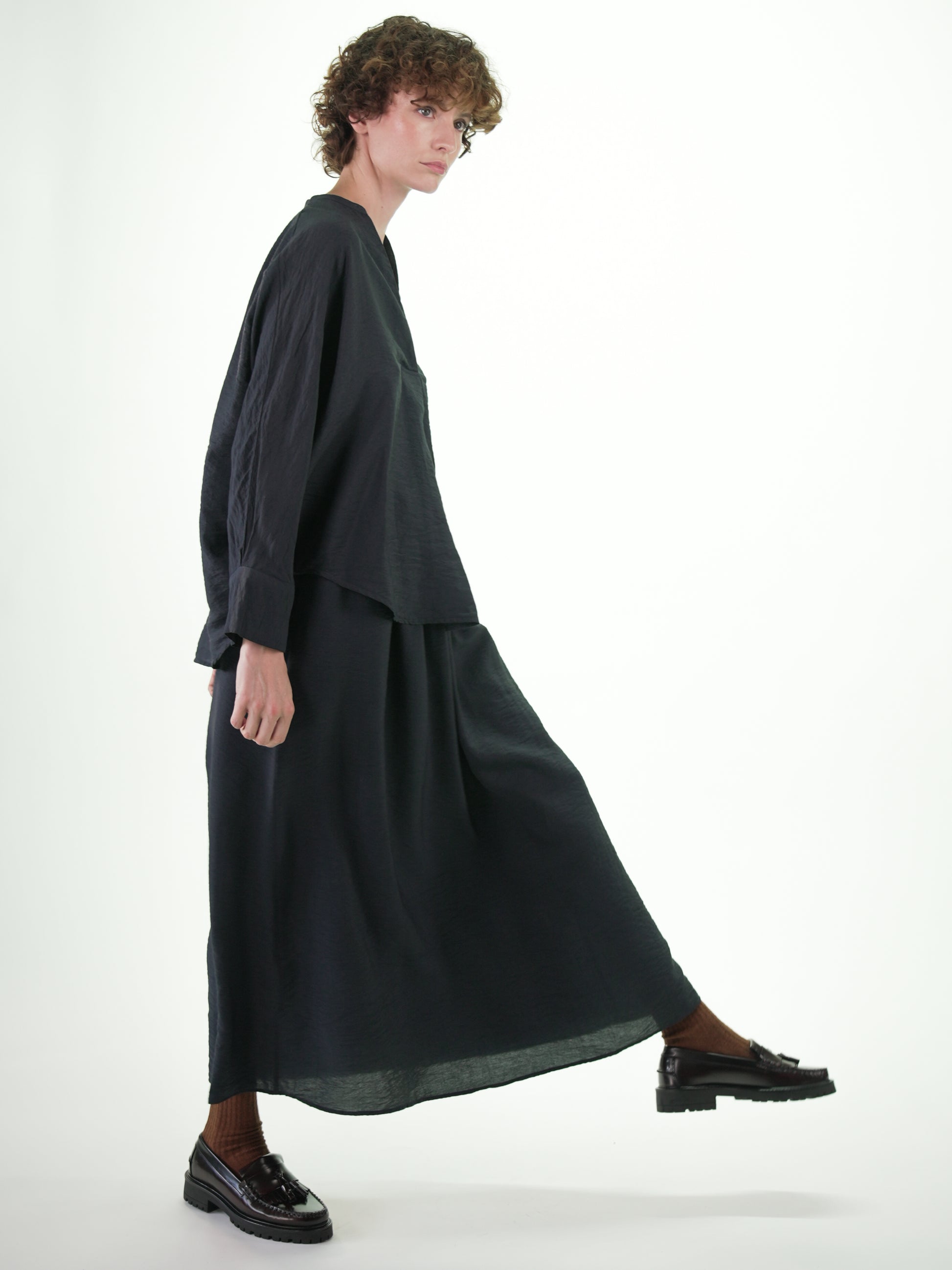NOUS antwerp AMY SKIRT overdye carbon