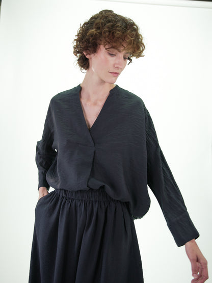 NOUS antwerp CARINA BLOUSE overdye carbon