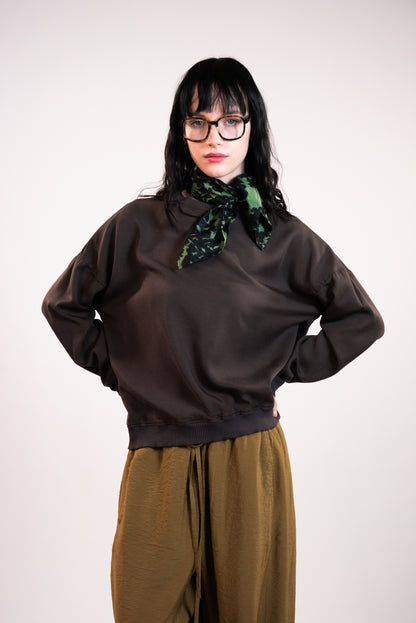 NOUS antwerp CHLOE TOP vintage overdye chocolate