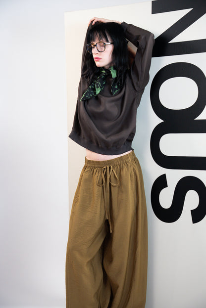 NOUS antwerp CHLOE TOP vintage overdye chocolate