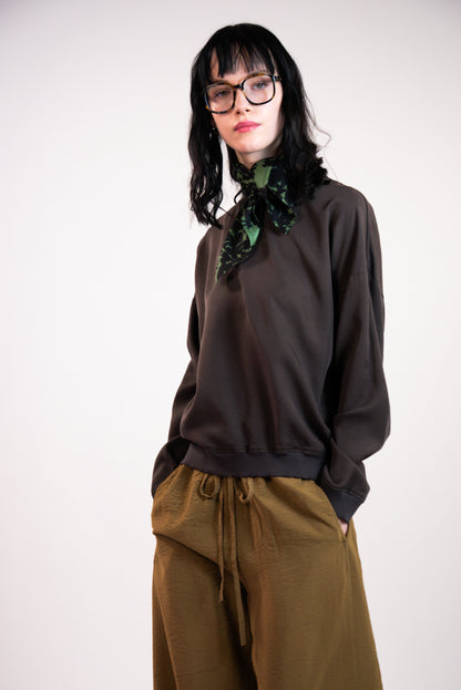 NOUS antwerp CHLOE TOP vintage overdye chocolate
