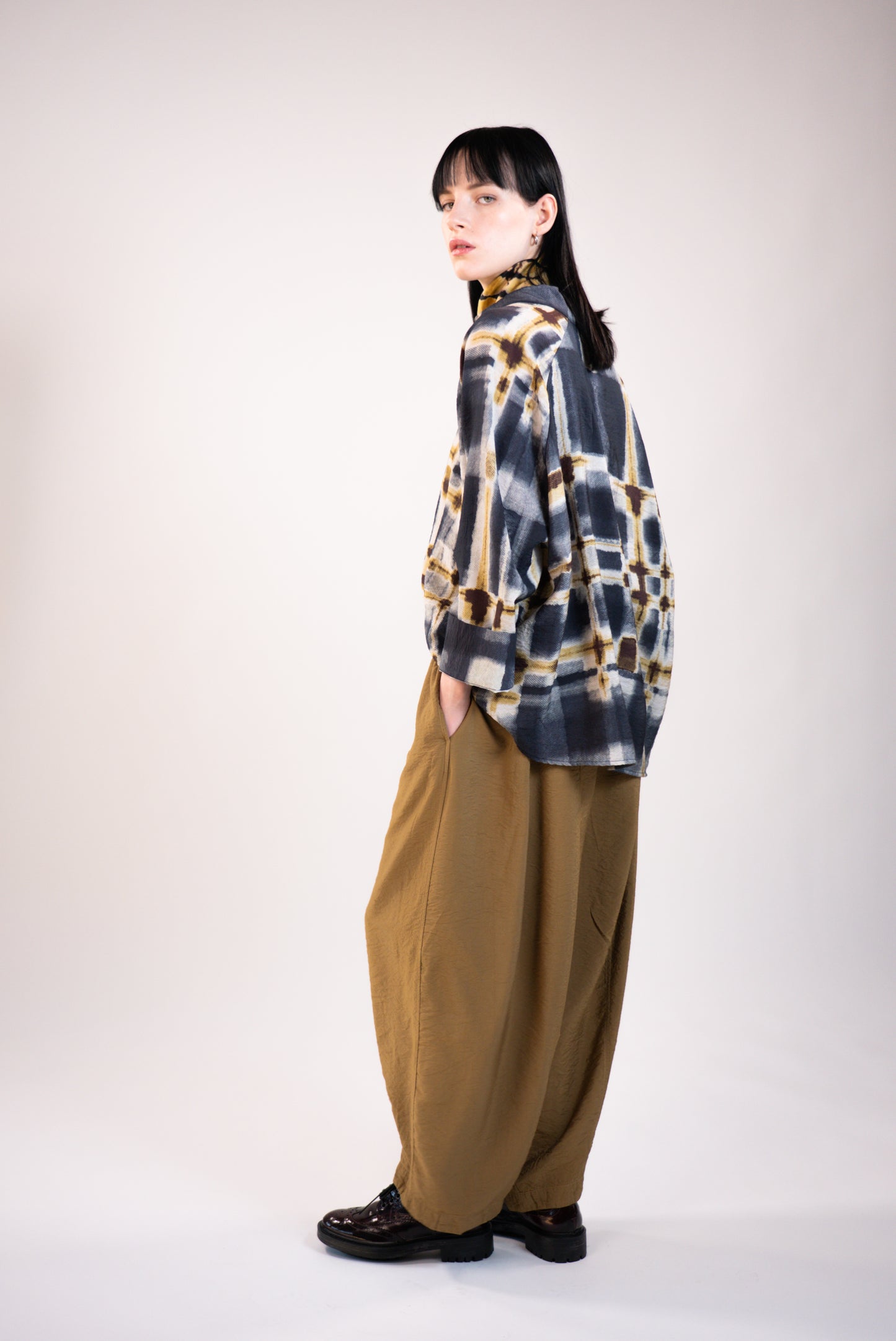 NOUS antwerp CHRISTA BLOUSE plaid print carbon
