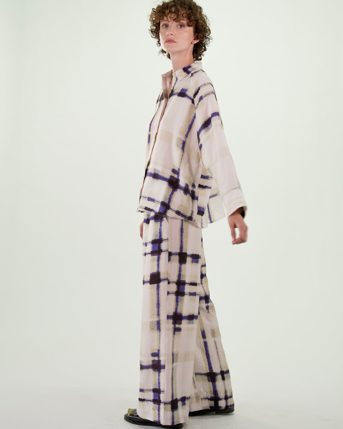 NOUS antwerp CHRISTA BLOUSE plaid print cream