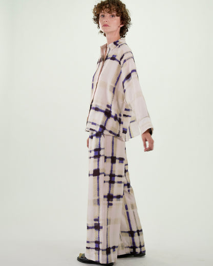 NOUS antwerp CHRISTA BLOUSE plaid print cream