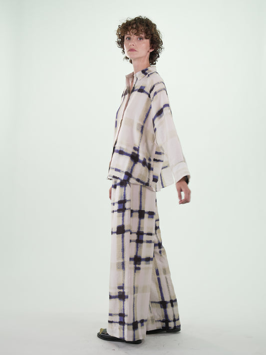 NOUS antwerp CHRISTA BLOUSE plaid print cream