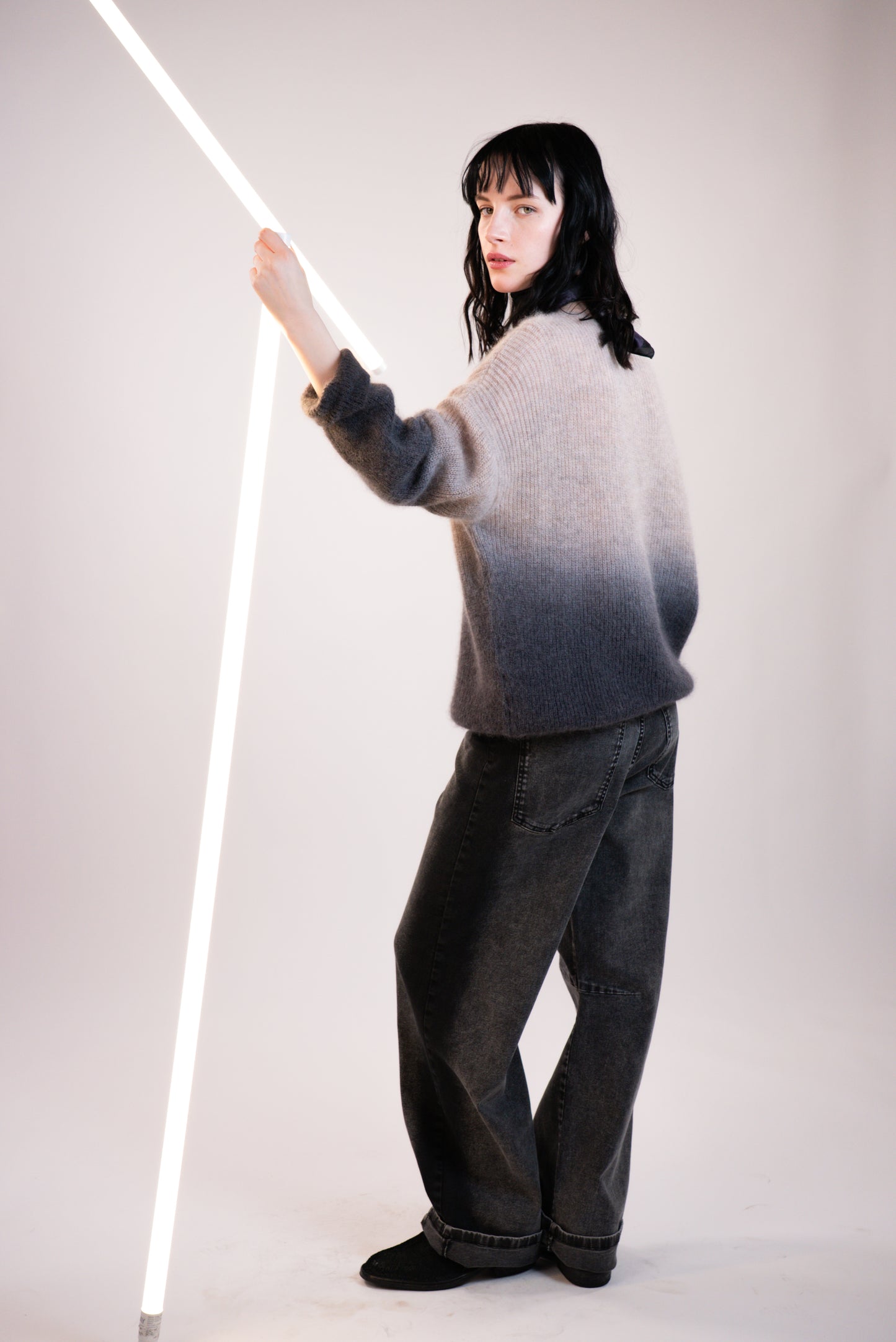 NOUS antwerp DANNY PANTS side brush blackish