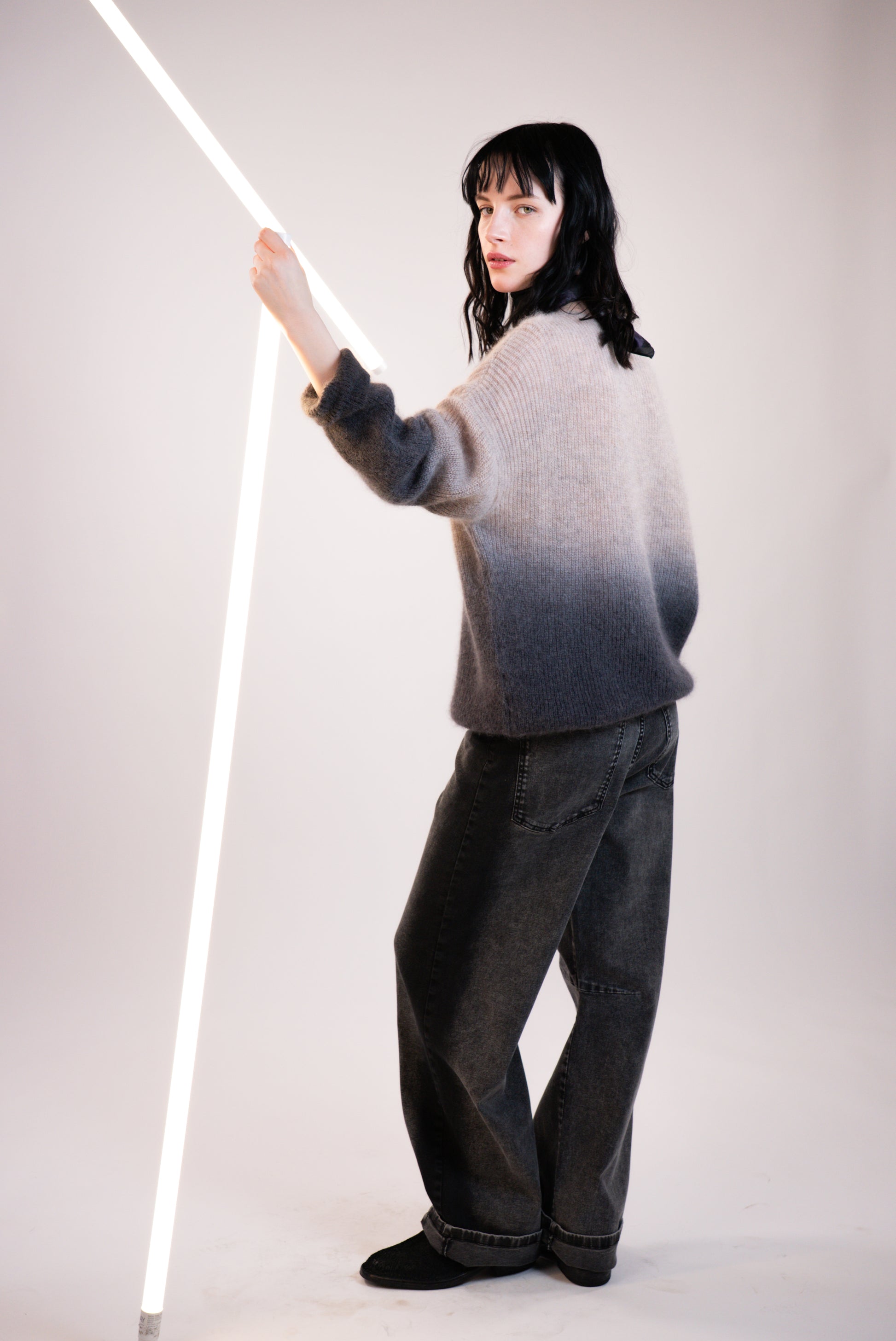 NOUS antwerp DANNY PANTS side brush blackish