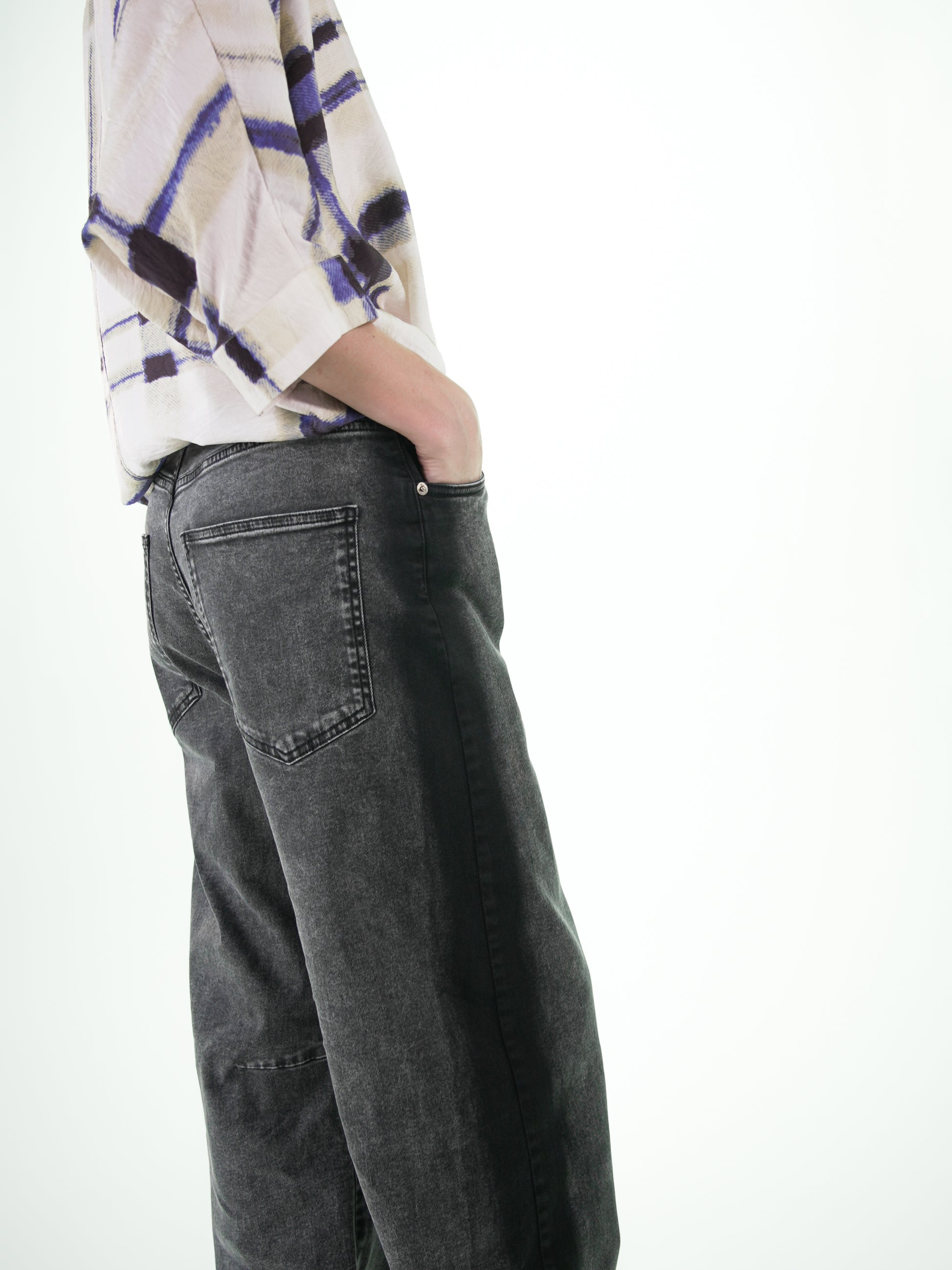 NOUS antwerp DANNY washed black PANTS side brush blackish