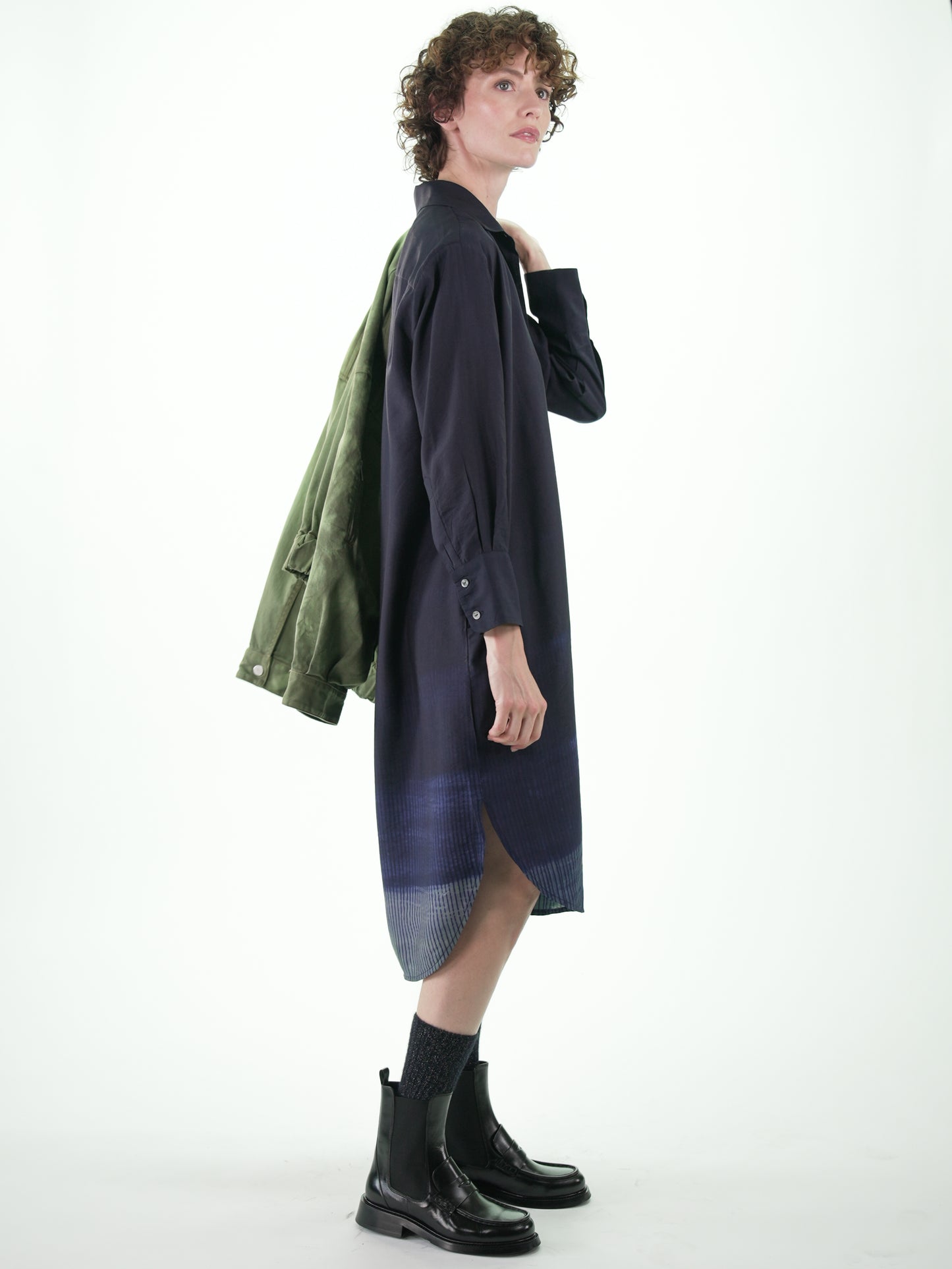 NOUS antwerp EVA DRESS placement lines carbon