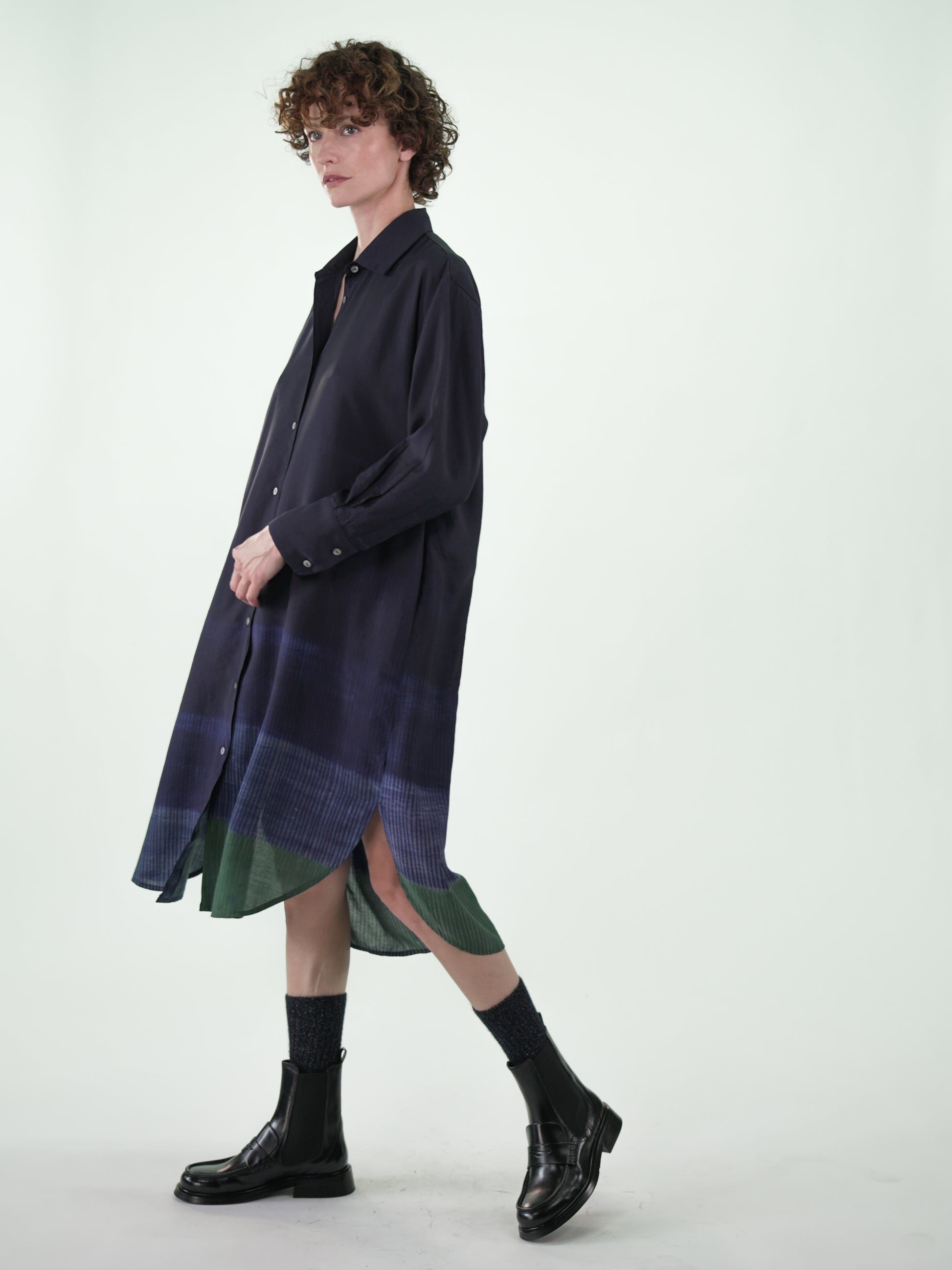 NOUS antwerp EVA DRESS placement lines carbon
