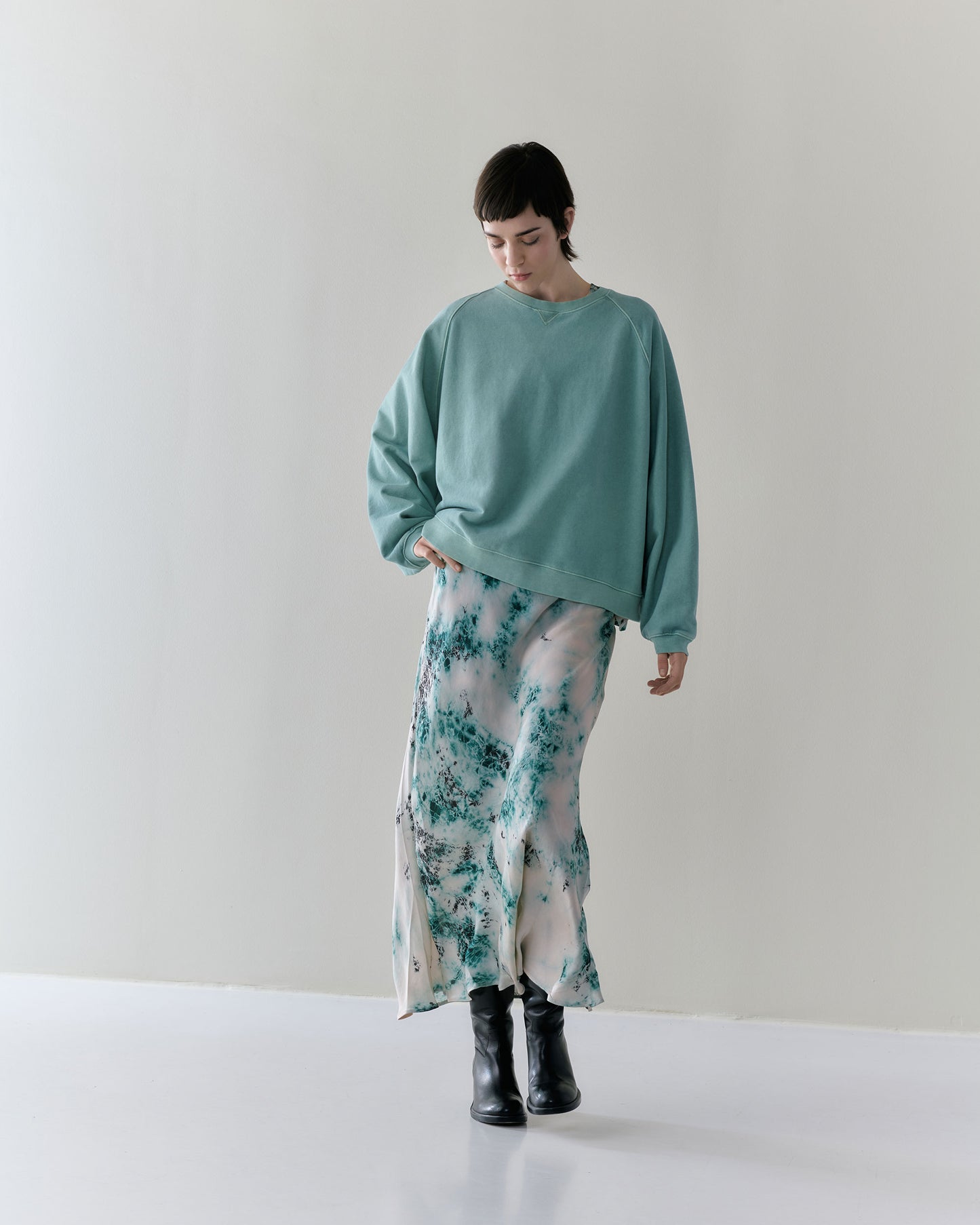 NOUS antwerp FRANCES SWEATER overdye sage