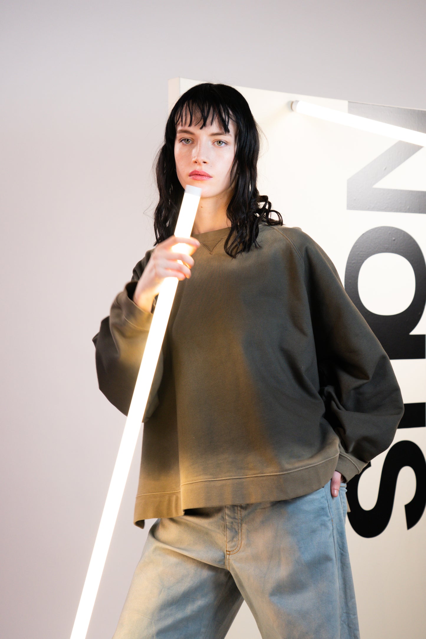 NOUS antwerp FRANCES ZIP SWEATER light mud