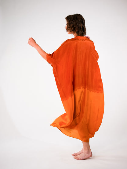 NOUS antwerp LORE silk KAFTAN degrade terra