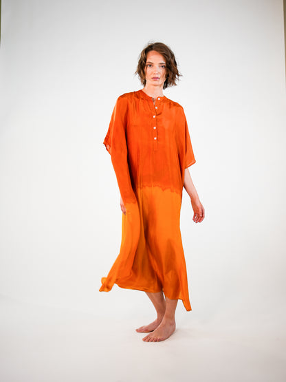 NOUS antwerp LORE silk KAFTAN degrade terra