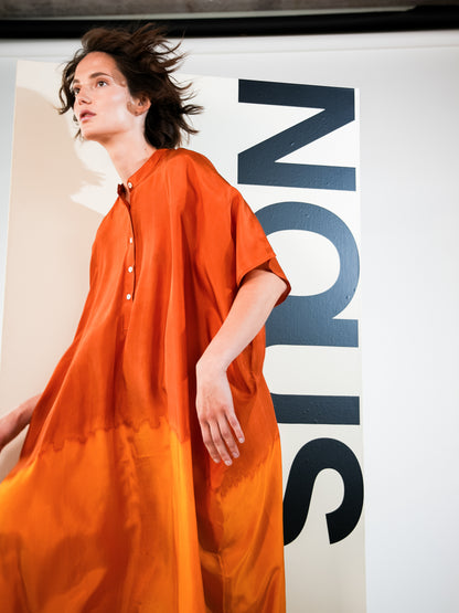 NOUS antwerp LORE silk KAFTAN degrade terra