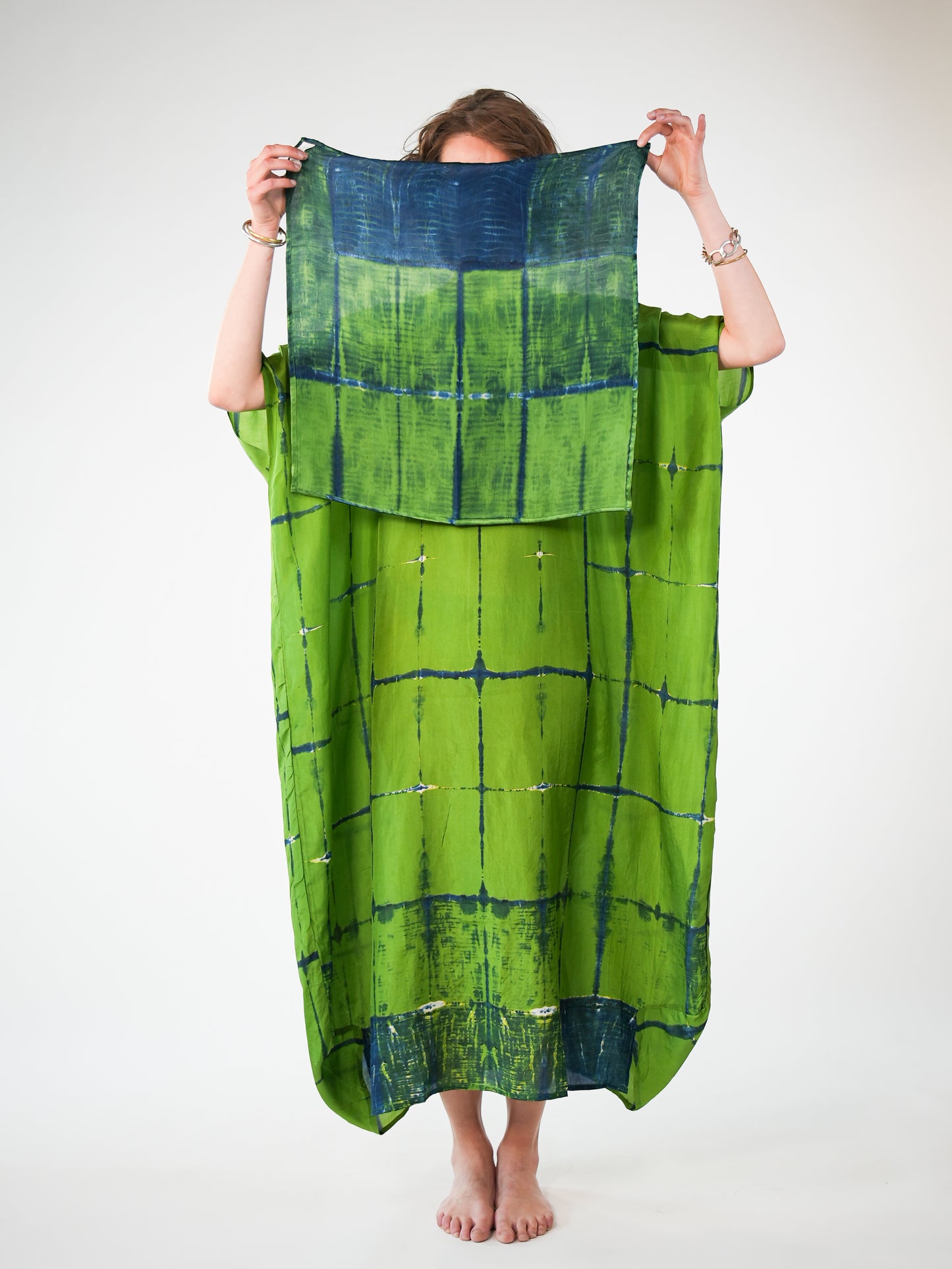 NOUS antwerp LORE silk KAFTAN ladder apple