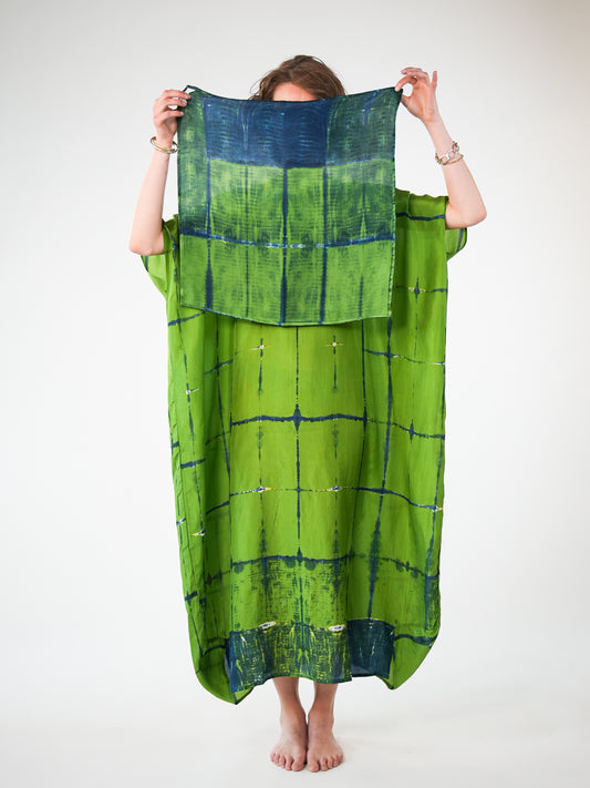 NOUS antwerp LORE silk KAFTAN ladder apple