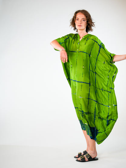 NOUS antwerp LORE silk KAFTAN ladder apple