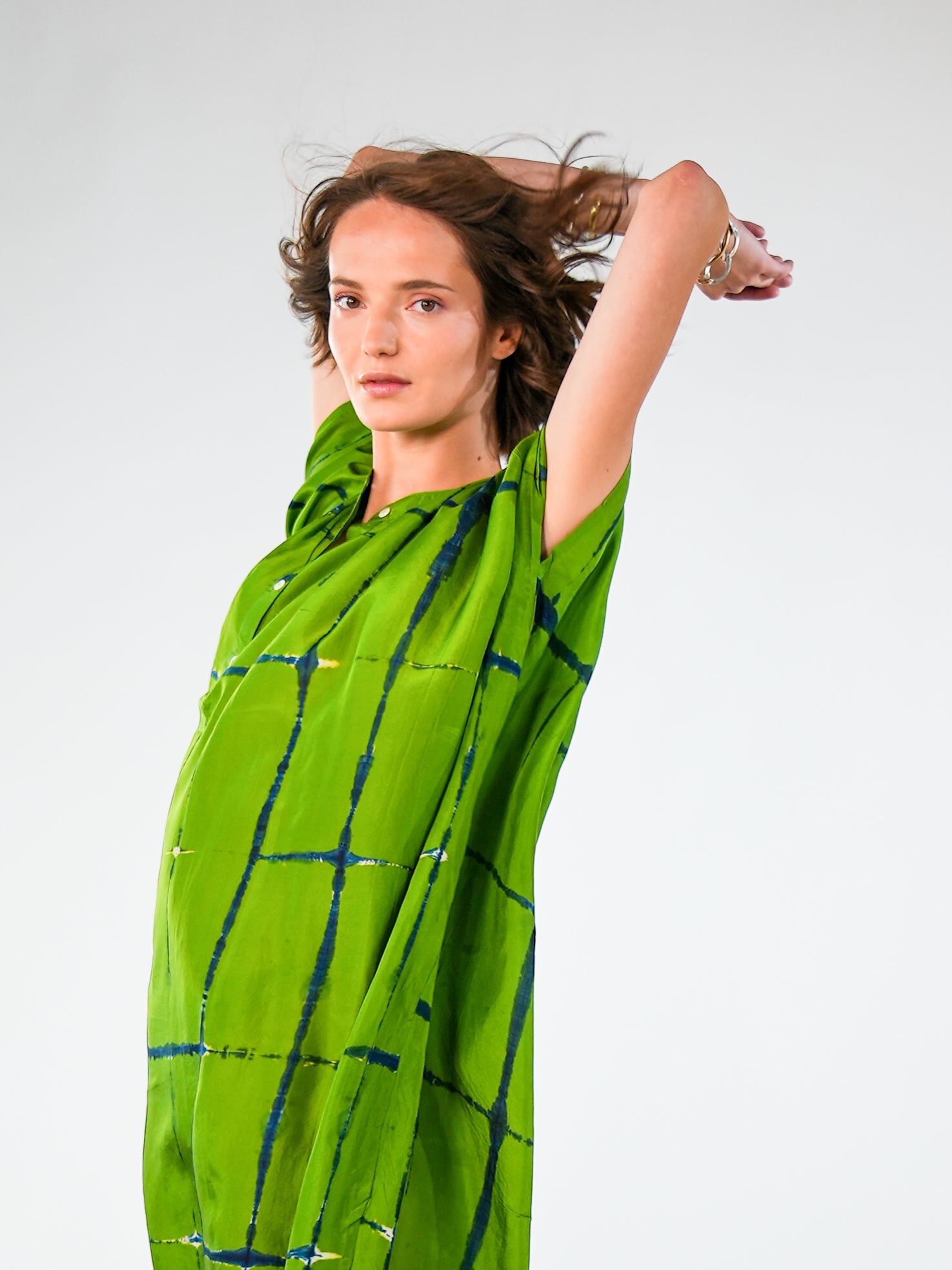 NOUS antwerp LORE silk KAFTAN ladder apple