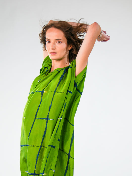 NOUS antwerp LORE silk KAFTAN ladder apple