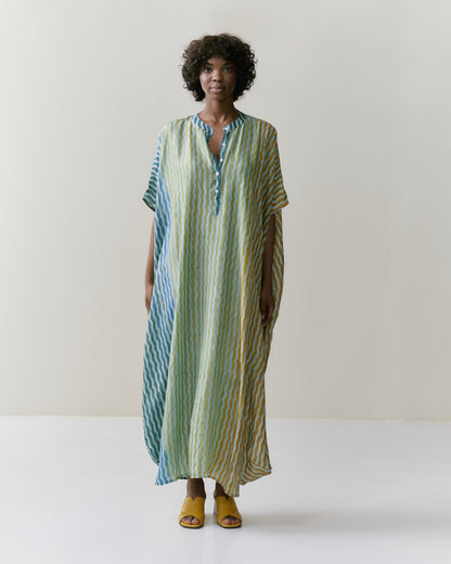 NOUS antwerp LORE silk KAFTAN river sage