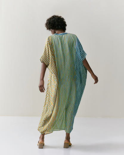 NOUS antwerp LORE silk KAFTAN river sage