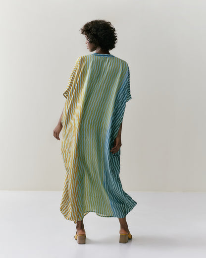 NOUS antwerp LORE silk KAFTAN river sage