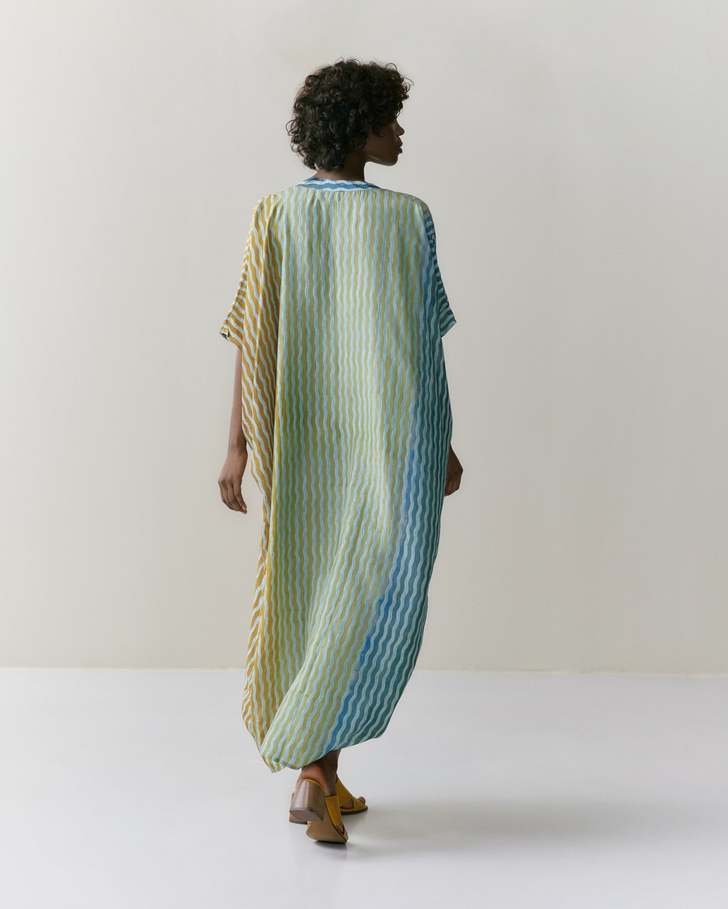 NOUS antwerp LORE silk KAFTAN river sage