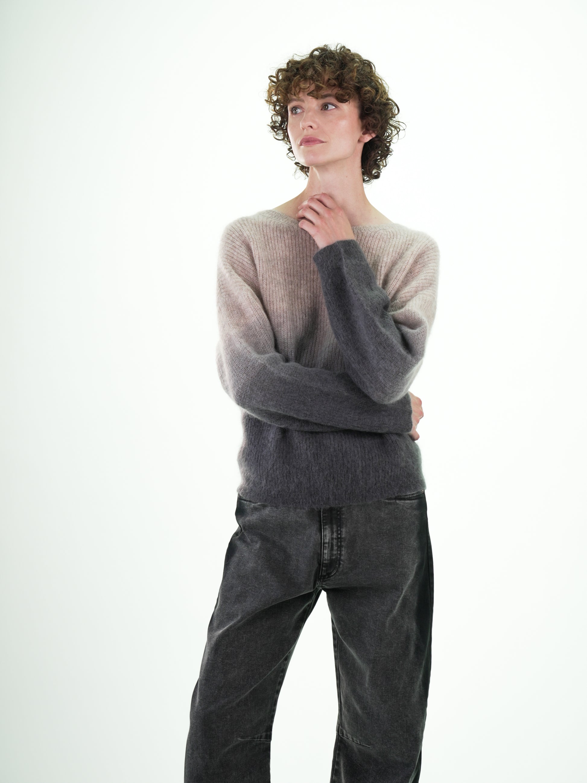 NOUS antwerp LOUISA KNITWEAR ombre carbon