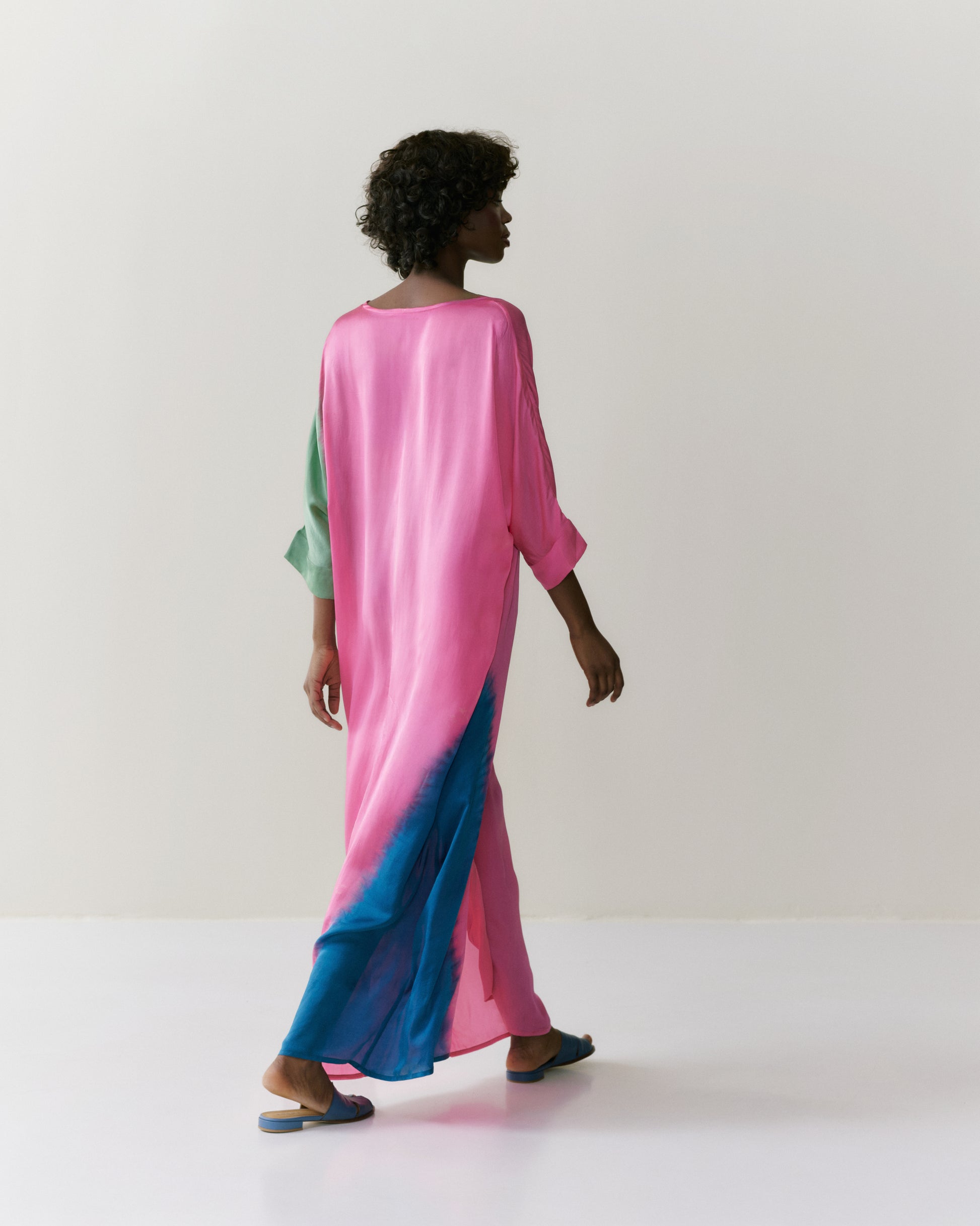 NOUS antwerp LUCIA DRESS placement ombre rose