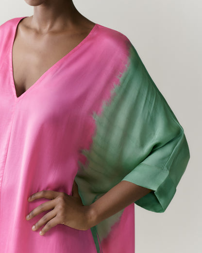 NOUS antwerp LUCIA DRESS placement ombre rose