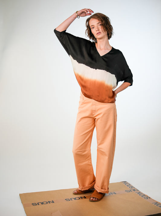 NOUS antwerp LUCIL viscose satin BLOUSE sunset blackish