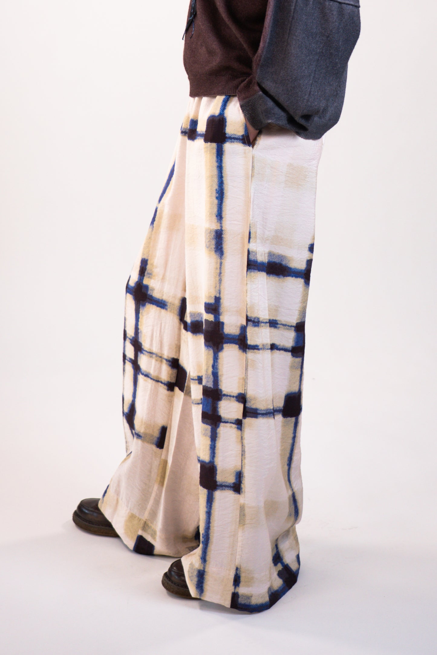 NOUS antwerp MANON PANTS plaid print cream