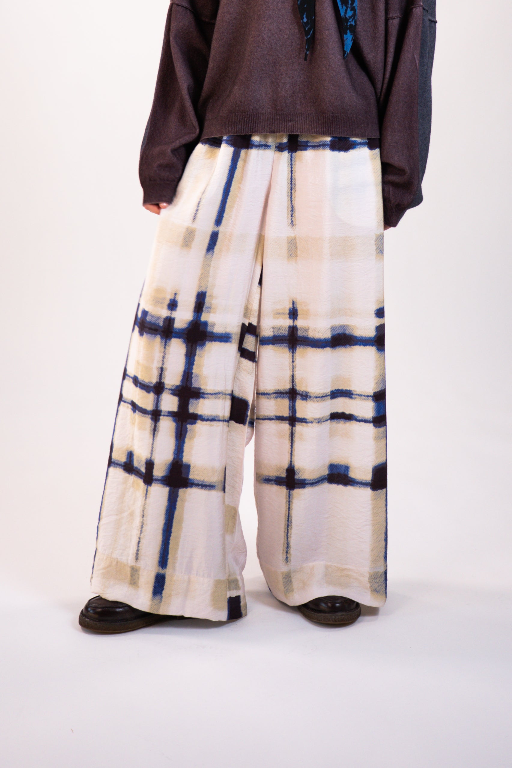 NOUS antwerp MANON PANTS plaid print cream