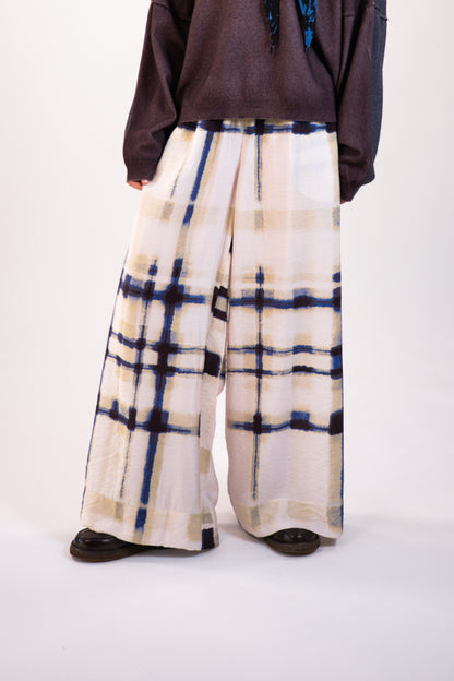 NOUS antwerp MANON PANTS plaid print cream