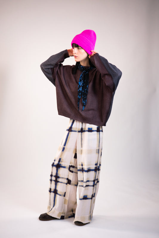 NOUS antwerp MANON PANTS plaid print cream