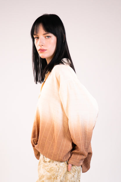 NOUS antwerp MEGHAN BLOUSE ombre antique white