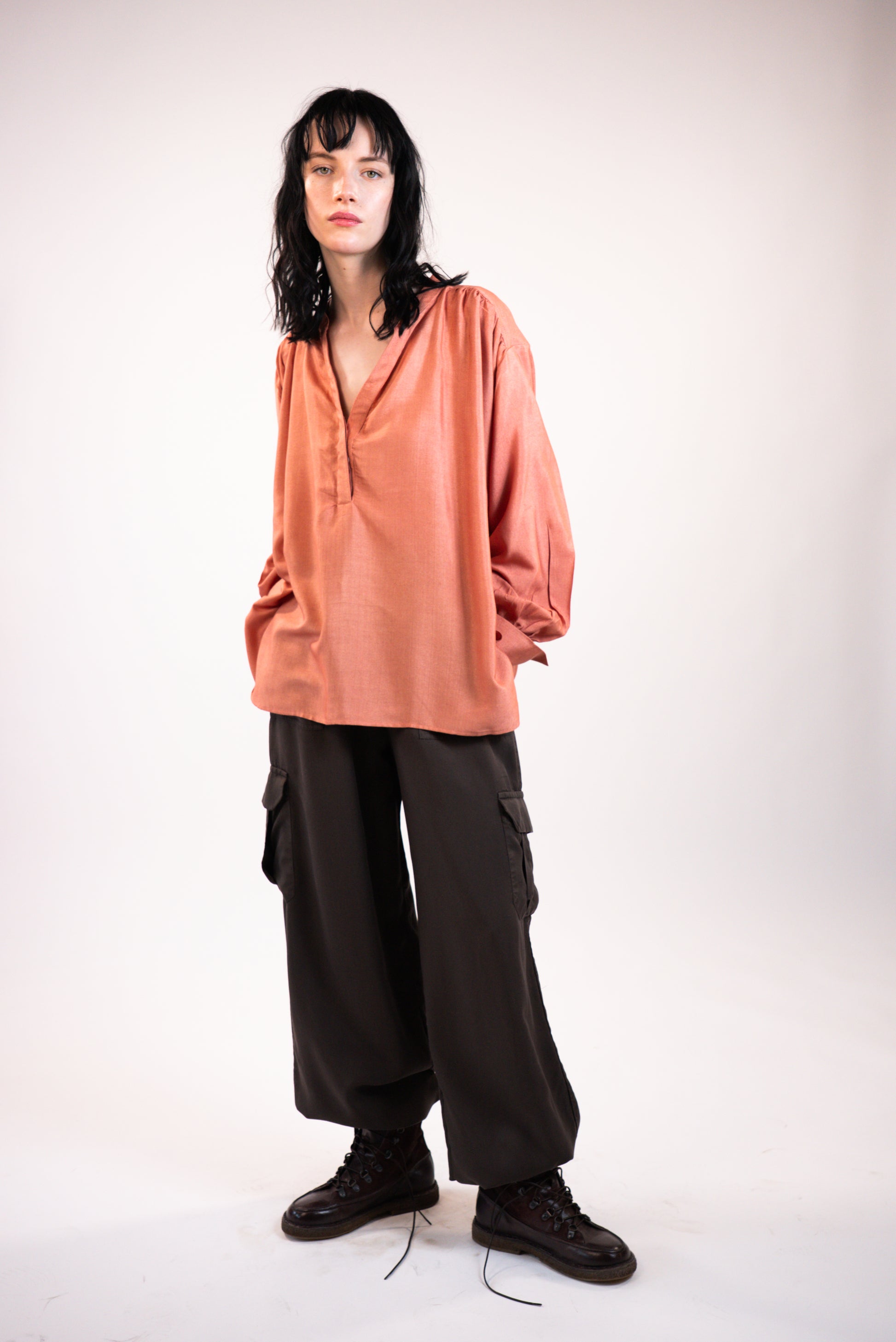 NOUS antwerp MELVIN PANTS vintage overdye chocolate