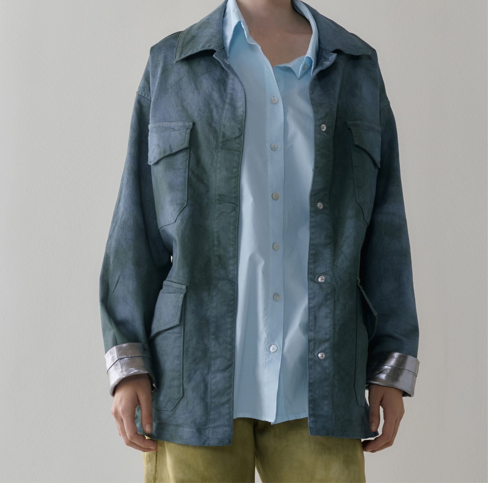 NOUS antwerp POLLY BLOUSE overdye aqua