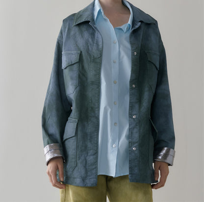 NOUS antwerp POLLY BLOUSE overdye aqua